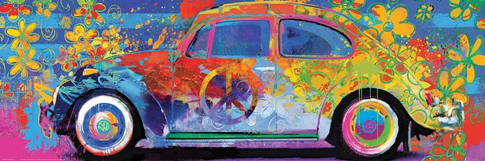 VW Beetle Splash Panoramic 1000-Piece Puzzle