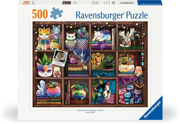 Cubby Cats and Succulents 500 PC Puzzle