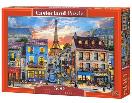 Castorland 500 Piece Jigsaw Puzzle, Streets of Paris, France, Eiffel Tower, European Puzzle, Adult Puzzles, Castorland B-52684