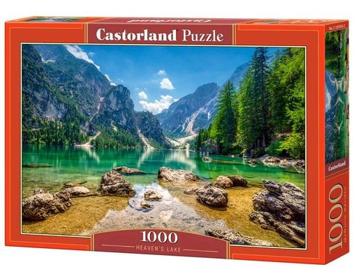 Castorland 1000 Piece Jigsaw Puzzle, Steam Train, Heaven's Lake, Pragser Wildsee in the Dolomites, Italy, Adult Puzzle, Castorland C-103416-2