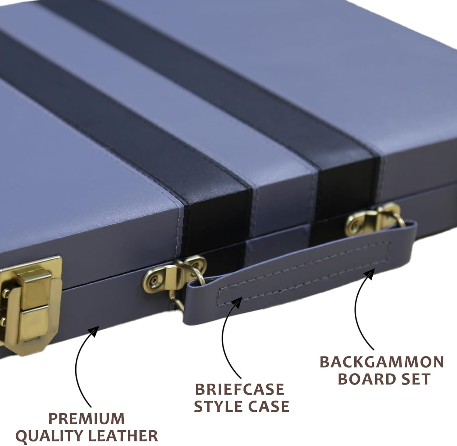 Backgammon Set 15" Grey Vinyl