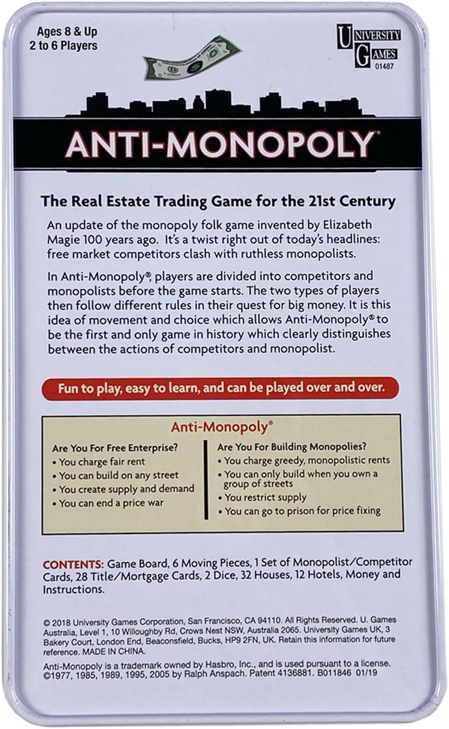 Anti-Monopoly Tin - Cats In Hat Inc.