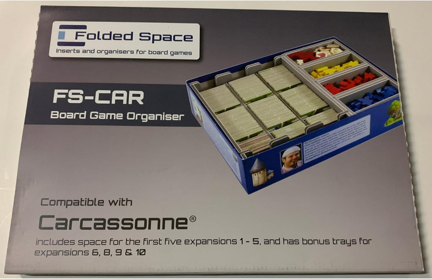 Box Insert: Carcassonne With Five Expansions - Cats In Hat Inc.