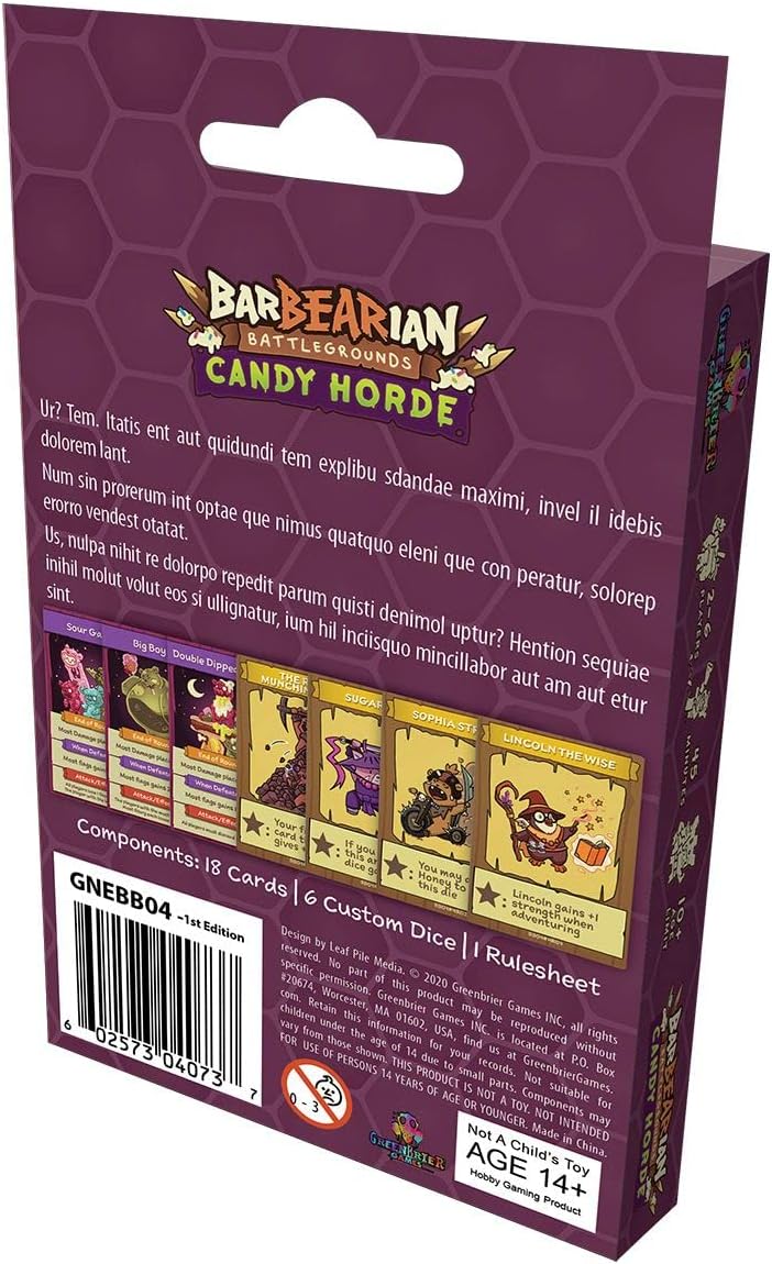 BarBEARian Battlegrounds: The Candy Horde - Cats In Hat Inc.