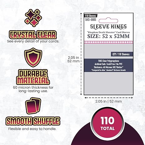 Deck Protector: Kingdom Death Monster Card Sleves 52 X 52mm (110)