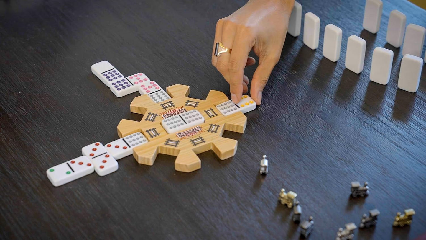 Dominoes: Mexican Train (Wooden Case) - Cats In Hat Inc.