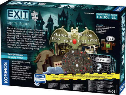 EXIT: Nightfall Manor (With Puzzle) - Cats In Hat Inc.