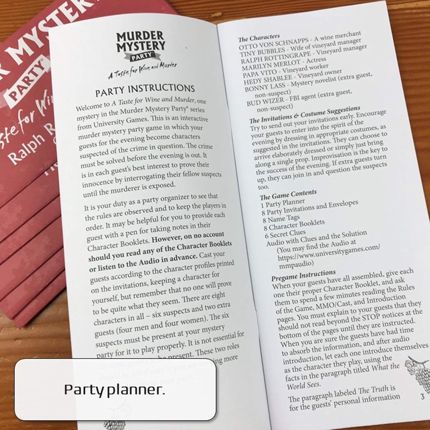 A Taste For Wine And Murder: Murder Mystery Party Game