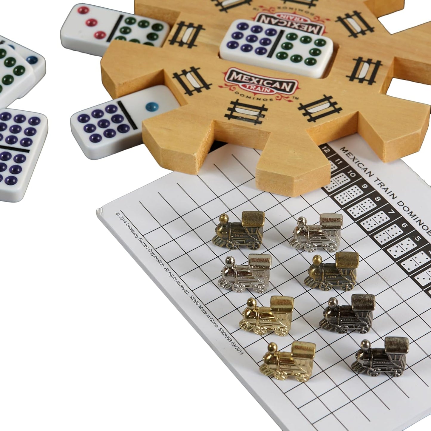 Dominoes: Mexican Train (Wooden Case) - Cats In Hat Inc.