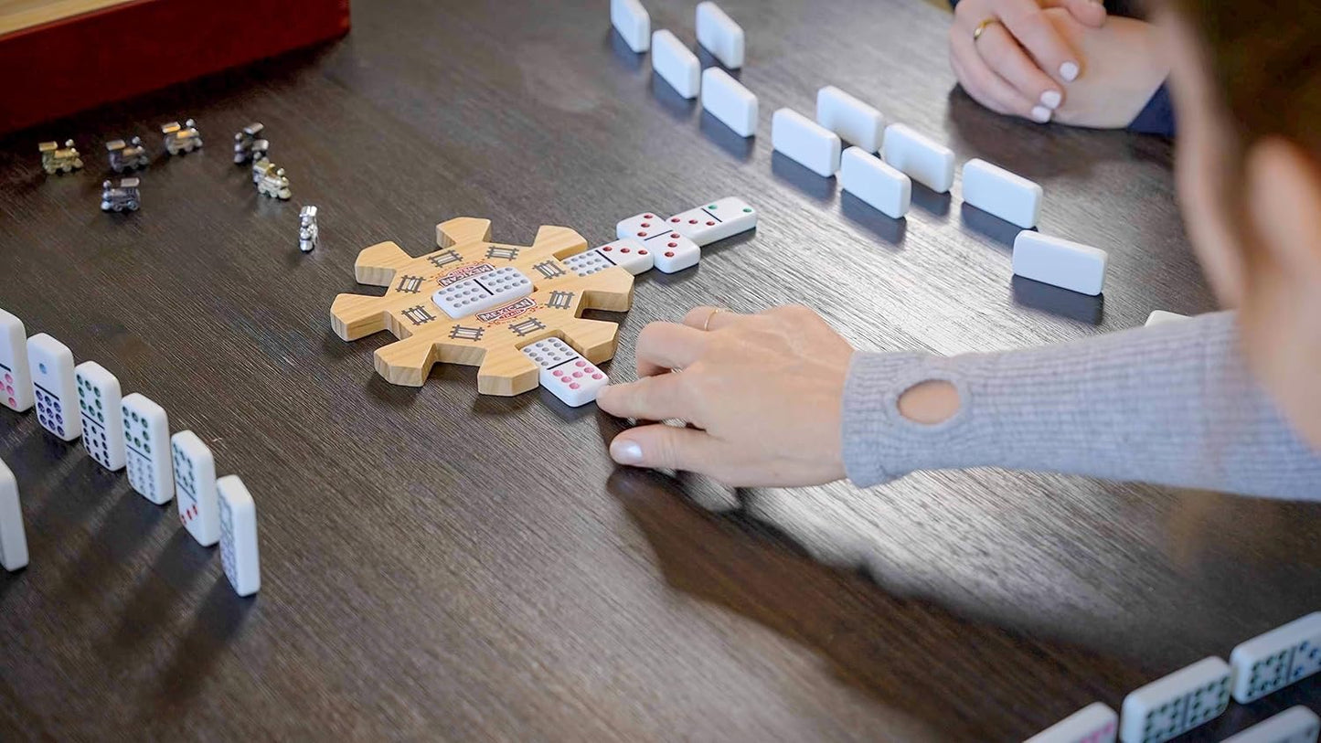 Dominoes: Mexican Train (Wooden Case) - Cats In Hat Inc.