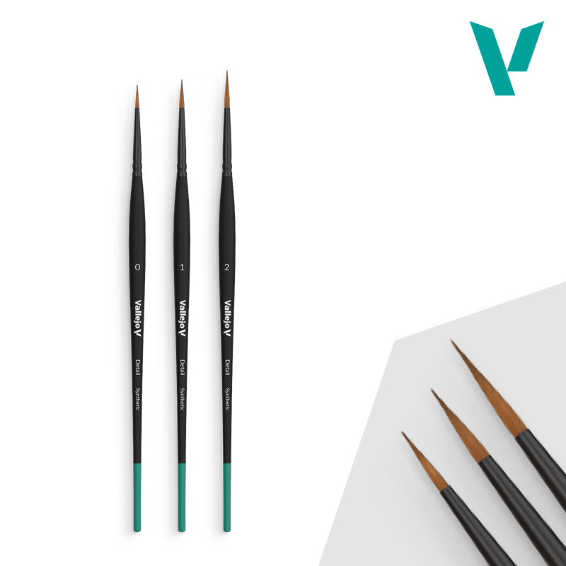 Brush Set: Design: Synthetic fibers (Sizes 0, 1 & 2)