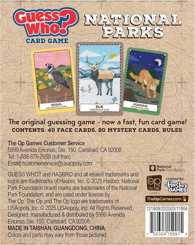 Guess Who Card Game: National Parks