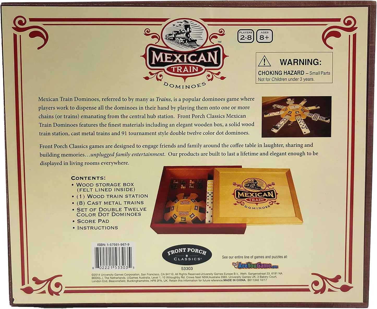 Dominoes: Mexican Train (Wooden Case) - Cats In Hat Inc.