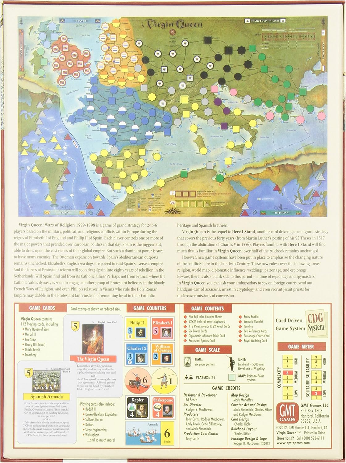 Virgin Queen 2nd Printing By GMT Games