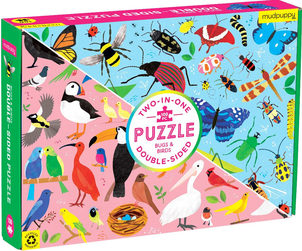 Bugs & Birds 100 Piece Double-Sided Puzzle
