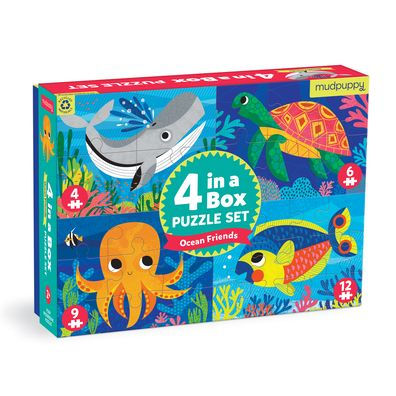 Ocean Friends 4-In-A-Box Puzzle Set
