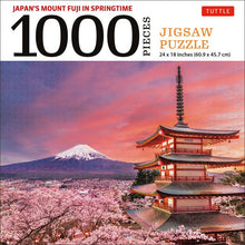 Japan's Mount Fuji in Springtime- 1000 Piece Jigsaw Puzzle: Snowcapped Mount Fuji and Chureito Pagoda in Springtime (Finished Size 24 in X 18 In)