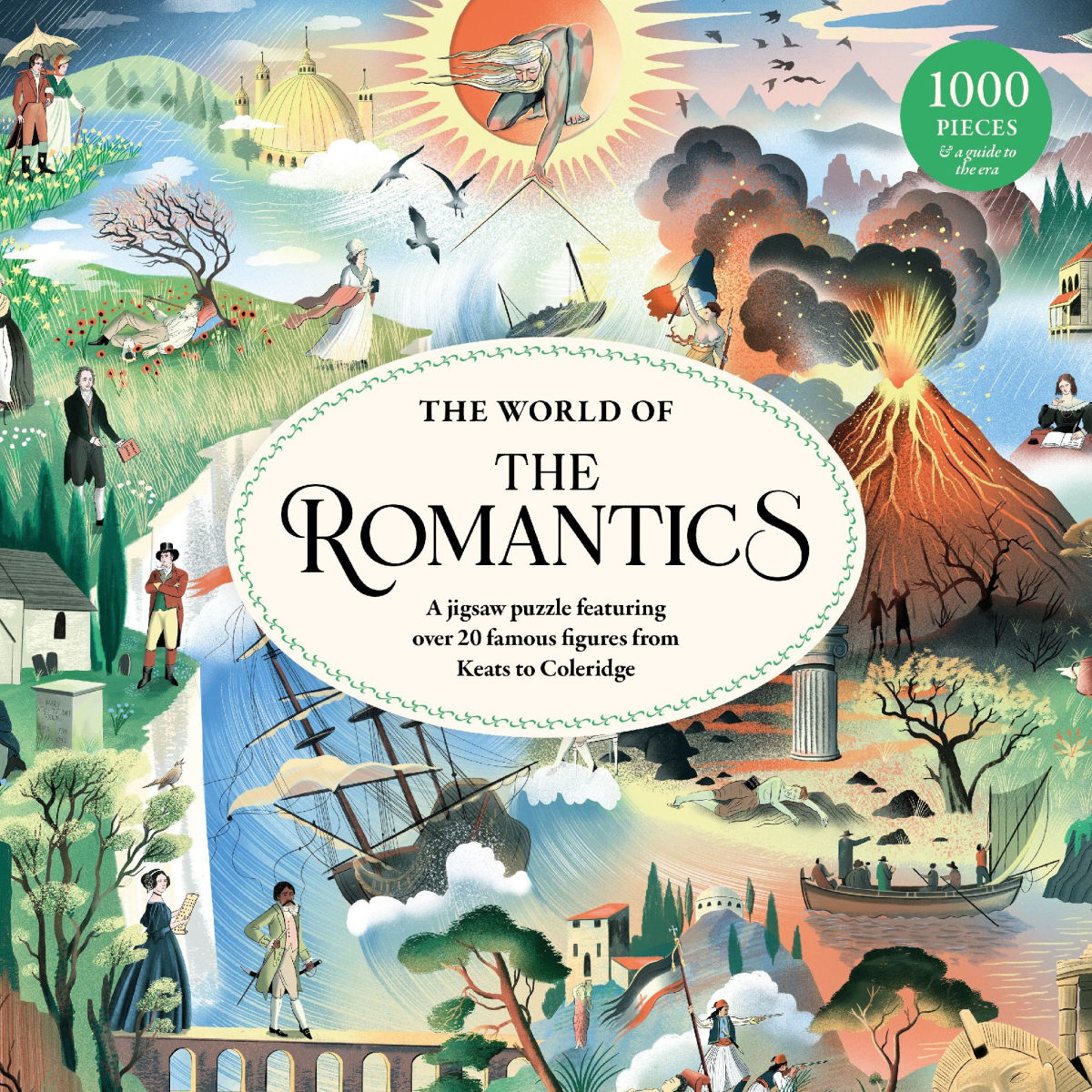 The World of the Romantics 1000 Piece Puzzle: A Puzzle Featuring Over 20 Famous Figures from Coleridge to Keats