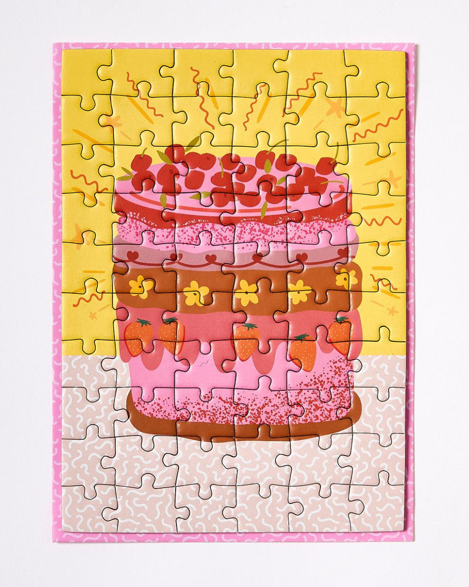 Sweet Birthday - Greeting Card Jigsaw Puzzle - Interactive Jigsaw Card with Envelope
