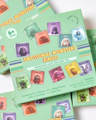 Emotional Monsters Bingo - Fun & Educational Game for Kids - Learn Emotions Through Play