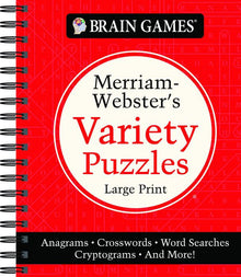 Brain Games - Merriam-Webster's Variety Puzzles Large Print: Anagrams, Crosswords, Cryptograms, Word Searches, and More!