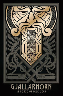 Gjallarhorn: A Norse Oracle Deck: Deluxe Set 62 Gilt-Edged Oracle Cards 80-Page Hardcover Book Gold Foil Accents Norse Mythology Ancient Runes S