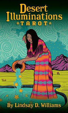 Desert Illuminations Tarot: 78-Card Tarot Deck with Teal Painted Edges & Illustrated Guidebook - American Southwest Mysticism Chakras and Astrology