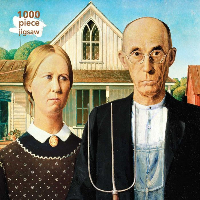 Adult Jigsaw Puzzle Grant Wood: American Gothic: 1000-Piece Jigsaw Puzzles