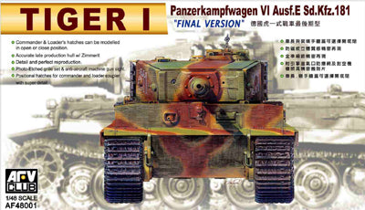 1/48 Tiger I PzKfw VI Ausf E SdKfz 181 Final Version Tank