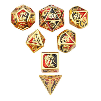 7-Set Dragon Solid Metal: Red/Black With Gold