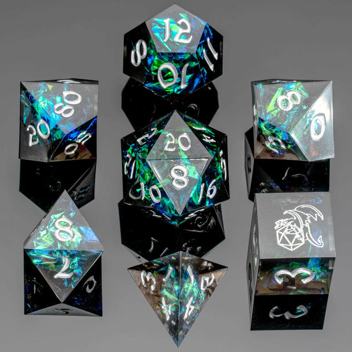 7-Set Captured Magic Hand Sanded Sharp Edge Resin: Black