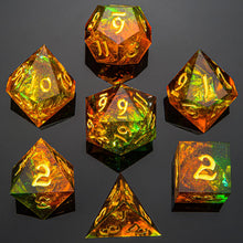 7-Set Captured Magic Hand Sanded Sharp Edge Resin: Orange And Green