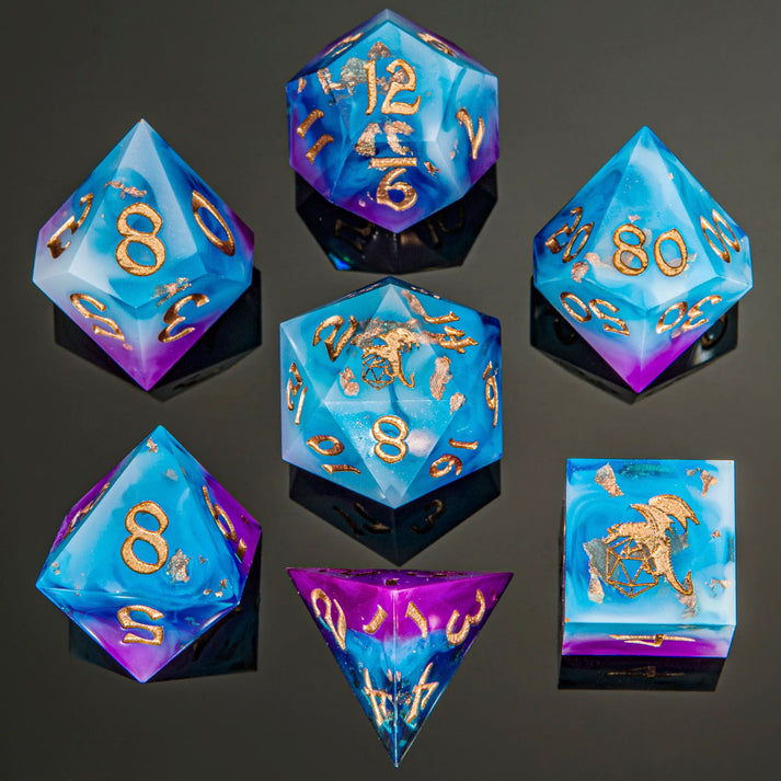 7-Set Captured Magic Hand Sanded Sharp Edge Resin: Storm Dragon