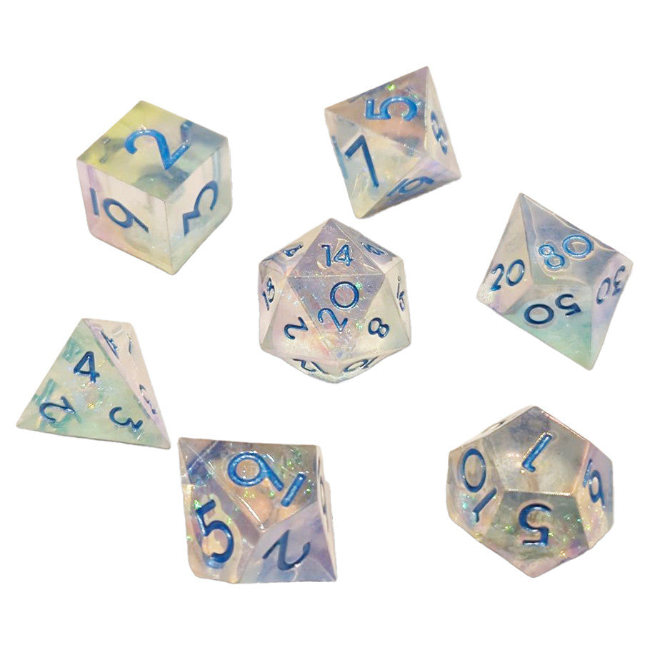 7-Set Sharp Resin Dice Icy Sparkle