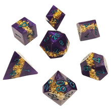 7-Set Sharp Resin Dice Purple Goldvein