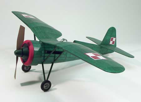 30 Wingspan PZL P11c Rubber Pwd Aircraft Laser Cut Kit