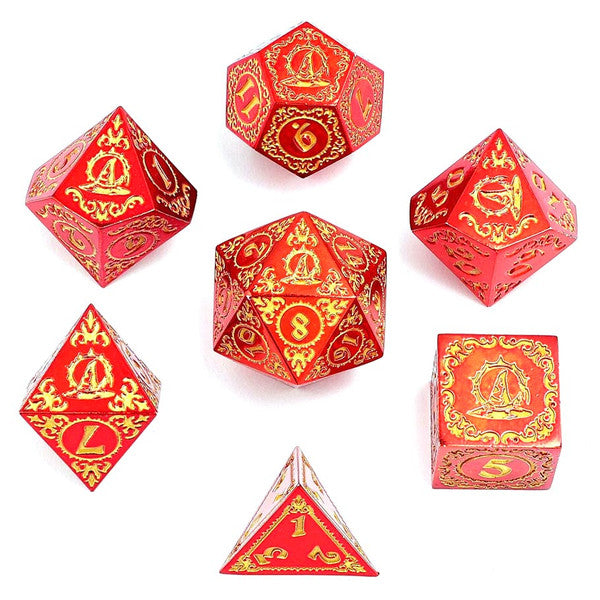 7-Set Wizard Solid Metal: Red with Gold