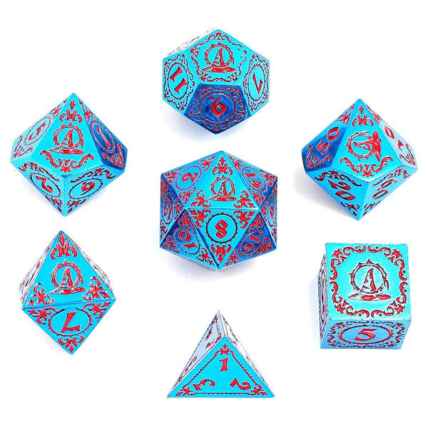 7-Set Wizard Solid Metal: Blue with Red
