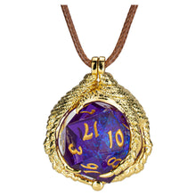 Dice Necklace: D20 Dragon Claw Gold