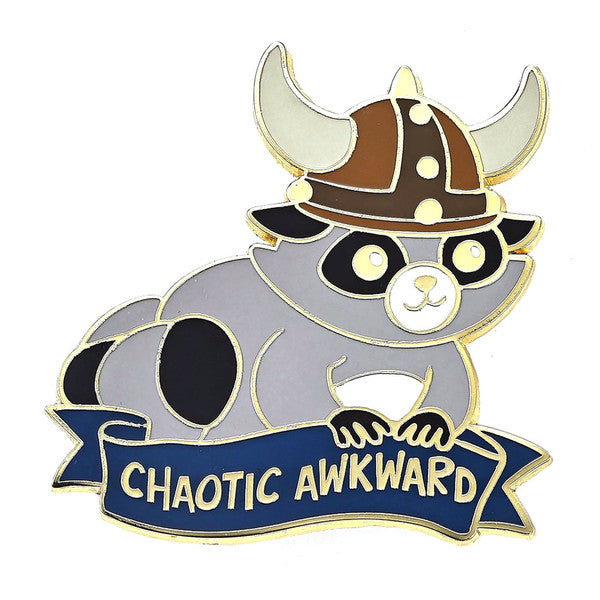 Enamel Pin: Alternative Alignments: Chaotic Awkward Raccoon