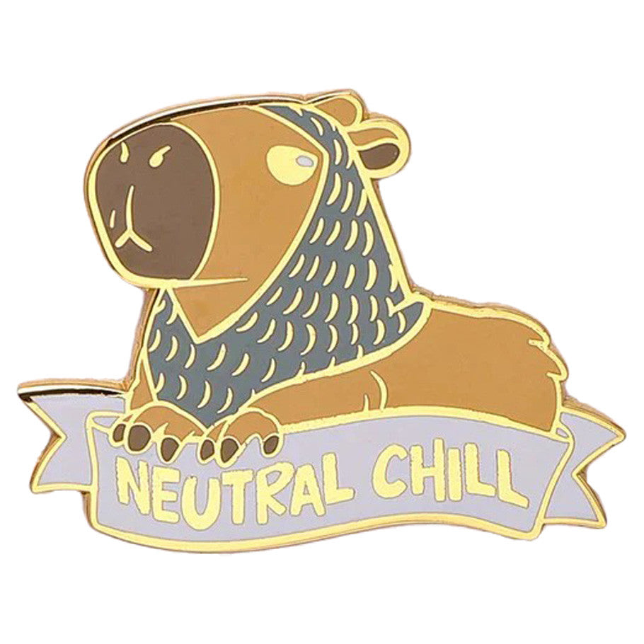 Enamel Pin: Alternative Alignments: Neutral Chill Capybara