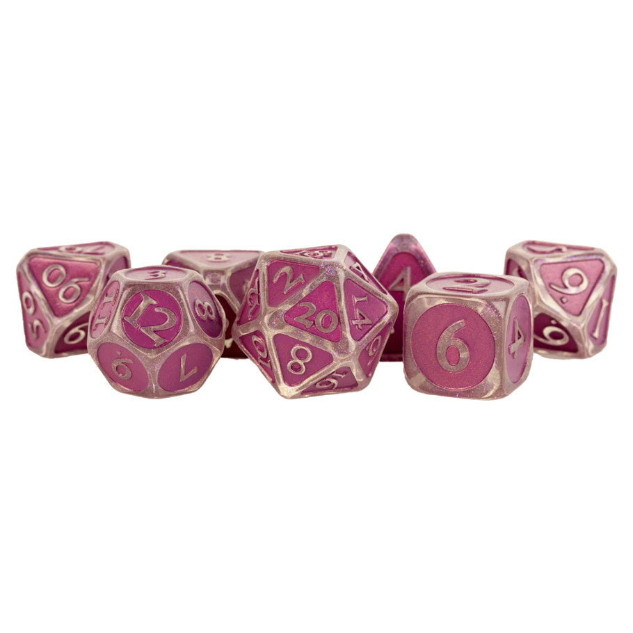 7-Set: Acrylic: 16mm: Ice w/ Purple Enamel