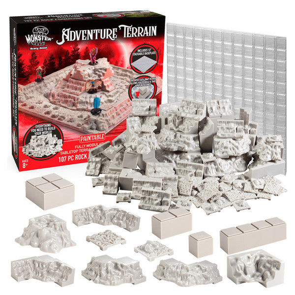 Monster Adventure Terrain: Unpainted: Rock Formations & Baseplate (107pc)