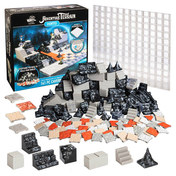 Monster Adventure Terrain: Painted: Cavern Expansion & Baseplate (141pc)