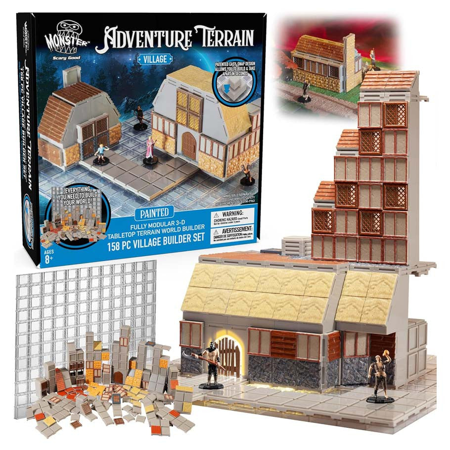 Monster Adventure Terrain: Painted: Village Builder Set (158Pc)