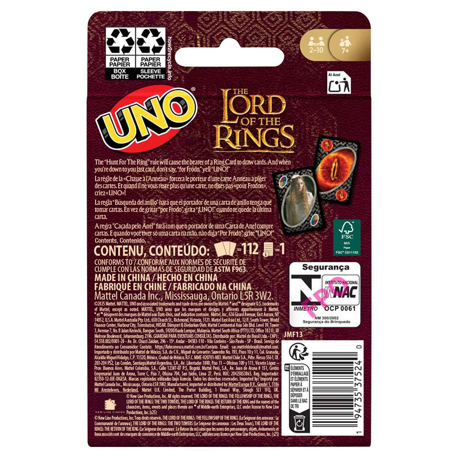 Uno: Lord Of The Rings