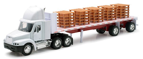 1/32 Freightliner Century Class w/Flatbed Trailer & Pallet Load (Die Cast)