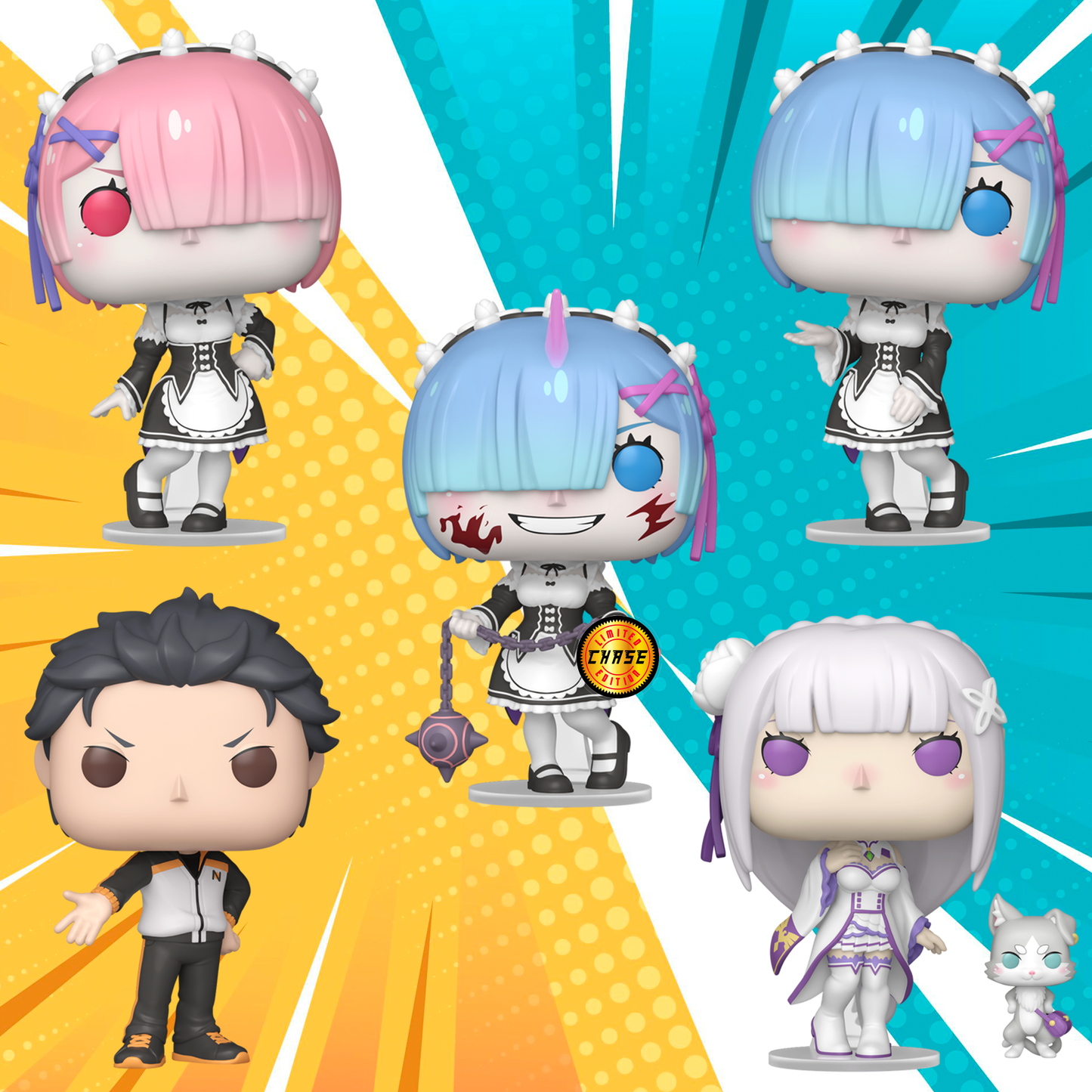 Funko Pop! Anime Starting Life in Another World Bundle of 5 (Includes Chase)