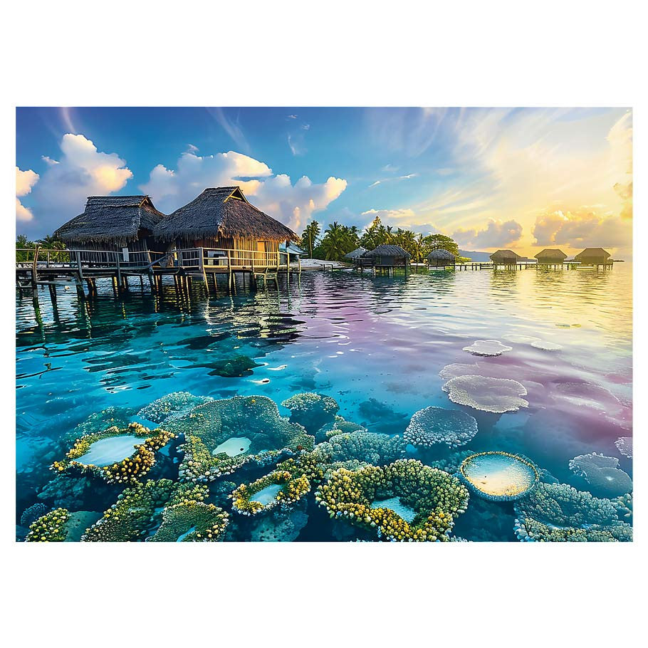 Puzzle: Tahiti Sunset 1000 Piece (Trefl Red)