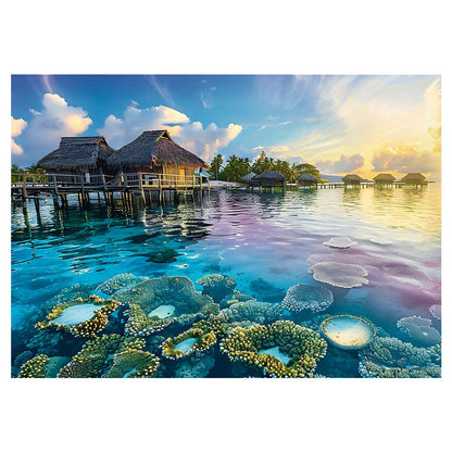 Puzzle: Tahiti Sunset 1000 Piece (Trefl Red)